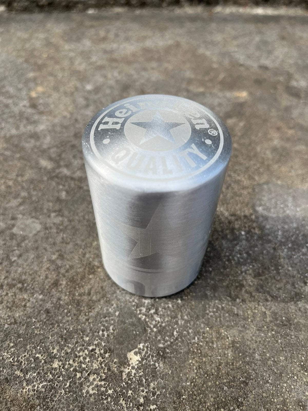 Vintage roestvrijstalen Heineken flessenopener, Verzamelen, Ophalen of Verzenden, Gebruikt, Flesopener, Heineken