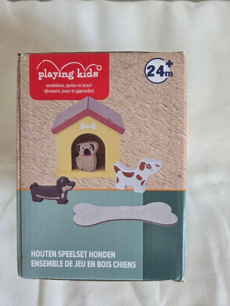 Playing Kids Houten Speelset Honden - Nieuw in doos, Kinderen en Baby's, Speelgoed | Houten speelgoed, Ophalen of Verzenden, Nieuw