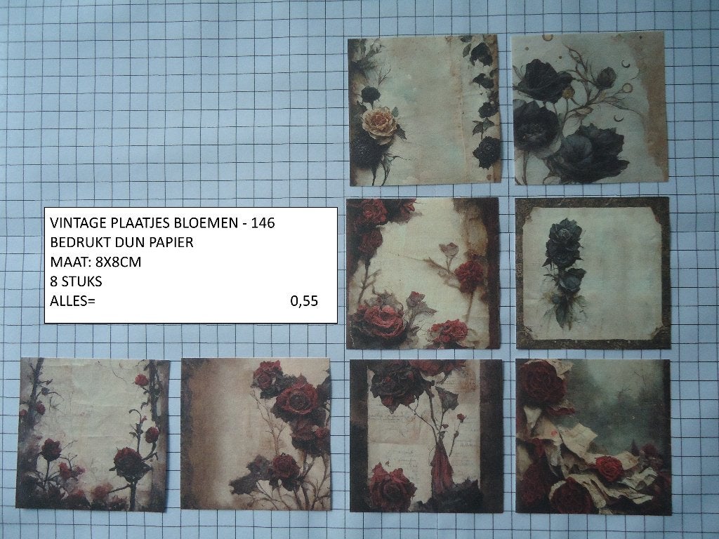 ⚠️nu 0,35: vintage plaatjes bloemen 146 ( alleen verzenden, Ophalen, Nieuw, Overige thema's, Knipvel
