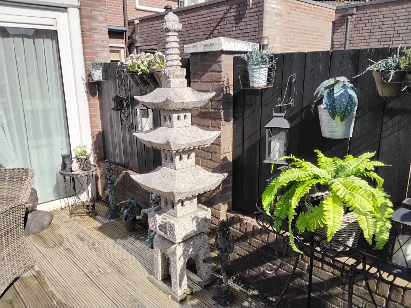 Granieten Pagode Tuinbeeld - Oosters Decoratie, Tuin en Terras, Tuinbeelden, Ophalen, Gebruikt, Steen, Overige typen