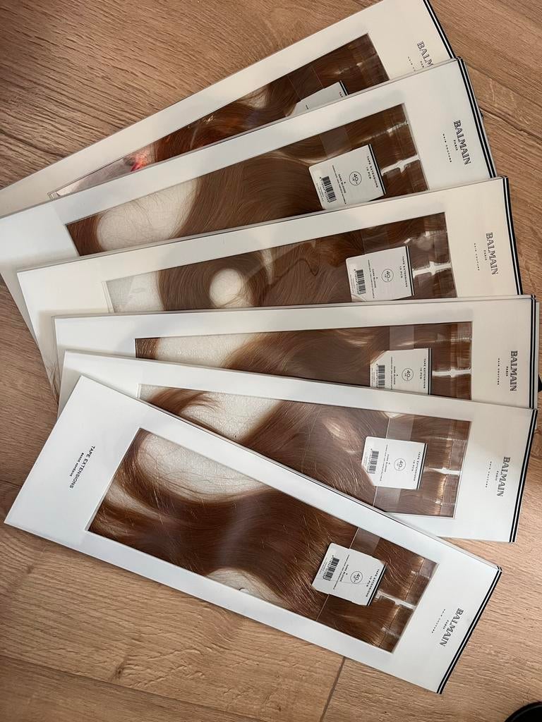 Balmain Silk Tape Extensions - 40cm Donkerblond, Verzenden, Nieuw, Pruik of Haarverlenging