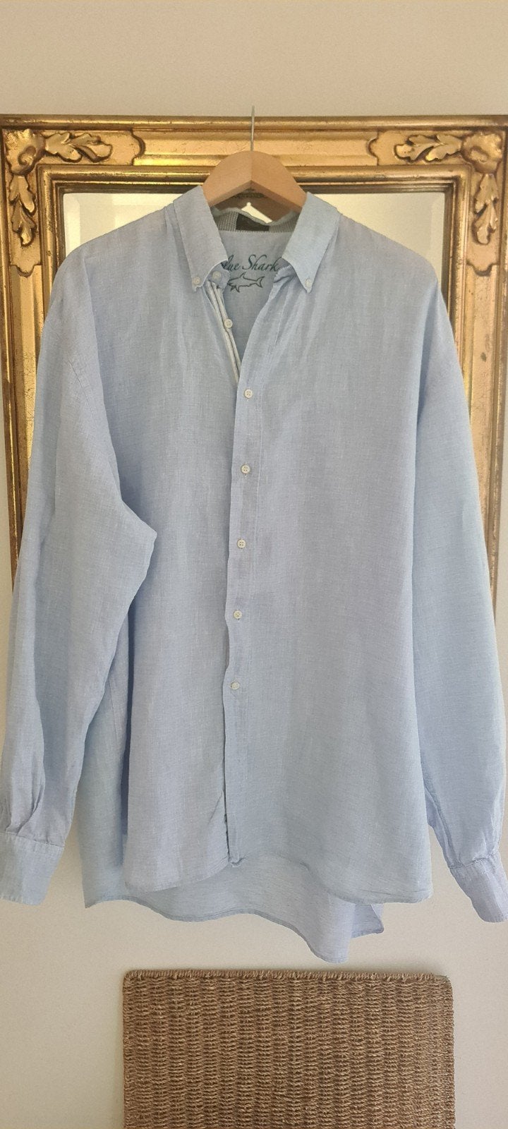 lichtblauw linnen overhemd 3XL Blue Shark Paul & Shark, Overhemd, Blauw, Ophalen of Verzenden, Zo goed als nieuw