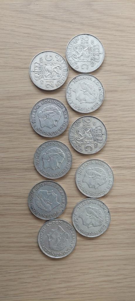 Set van 10 Juliana 2 1/2 Gulden munten, Postzegels en Munten, Munten | Nederland, Koningin Juliana, Setje, Zilver, Ophalen of Verzenden