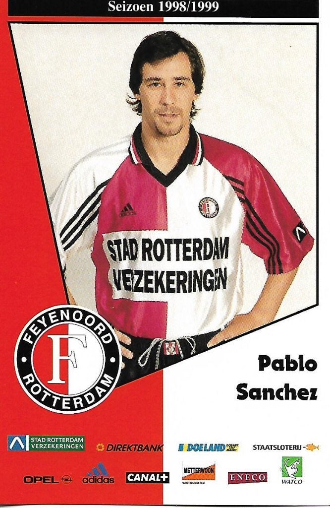 Sport- -Voetbal, Pablo Sanchez, Feyenoord 1998/1999, Ophalen of Verzenden, 1980 tot heden, Ongelopen, Sport en Spel