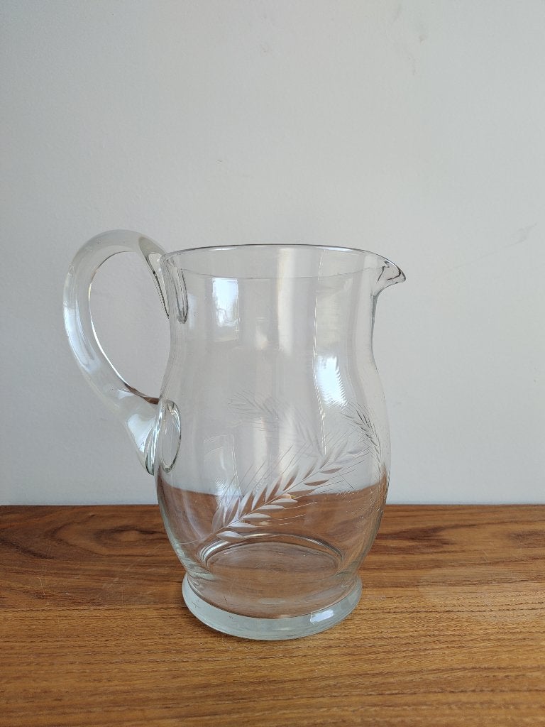 Antieke waterkan met geslepen glas, Antiek en Kunst, Ophalen of Verzenden