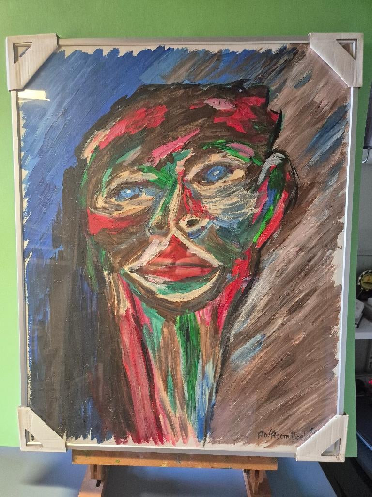 Acryl, pentekeningen, Krijt en Aquarel tekeningen, Ophalen