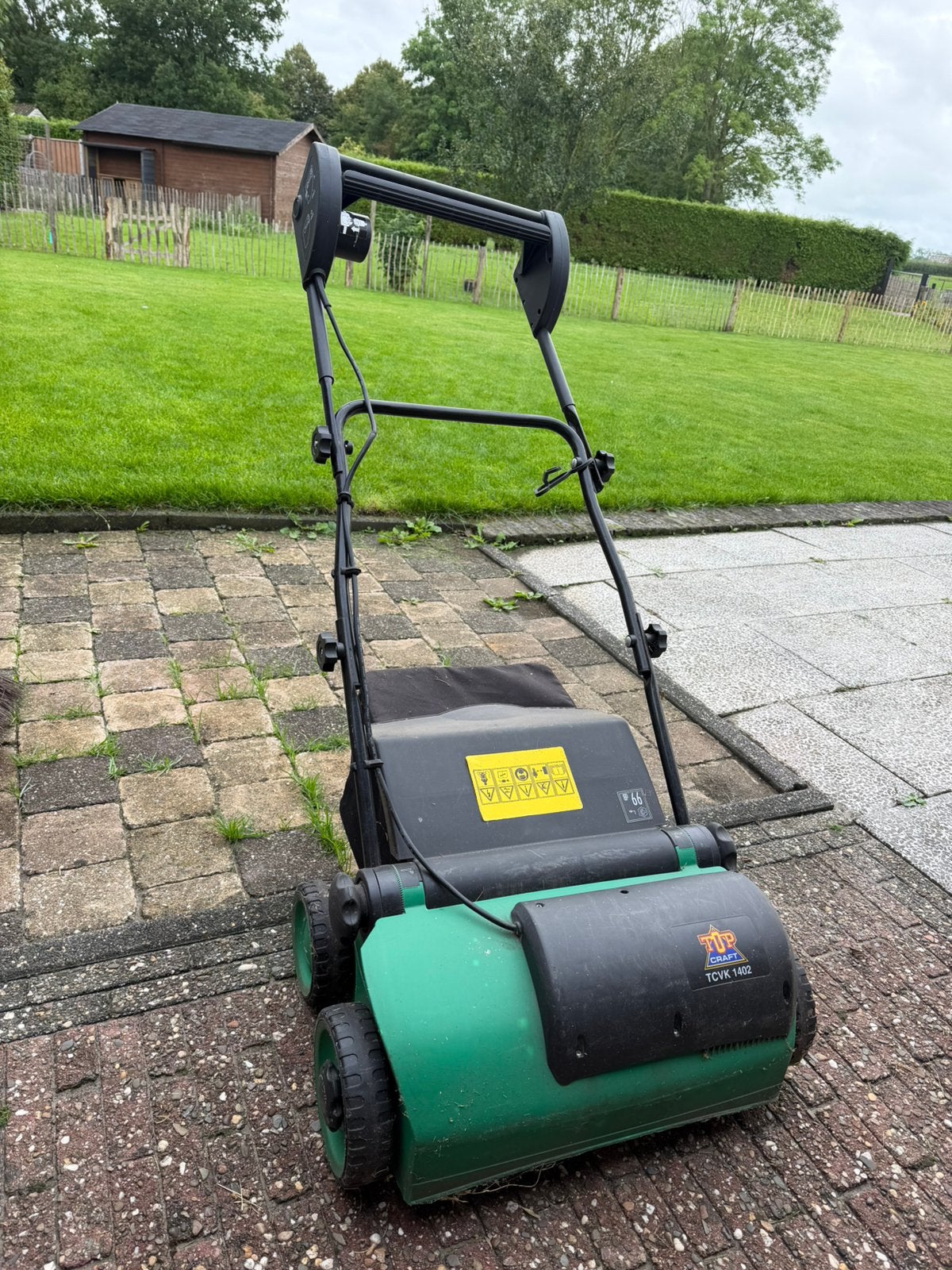 Top Craft TCVK 1402 elektrische verticuteermachine, Ophalen, Zo goed als nieuw, Benzine