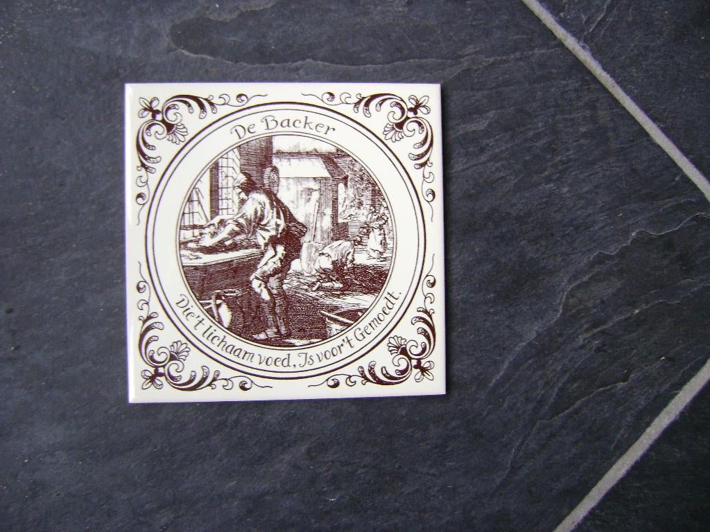 tegel - de Backer - met oude rijm - onbeschadigd, Antiek en Kunst, Ophalen of Verzenden