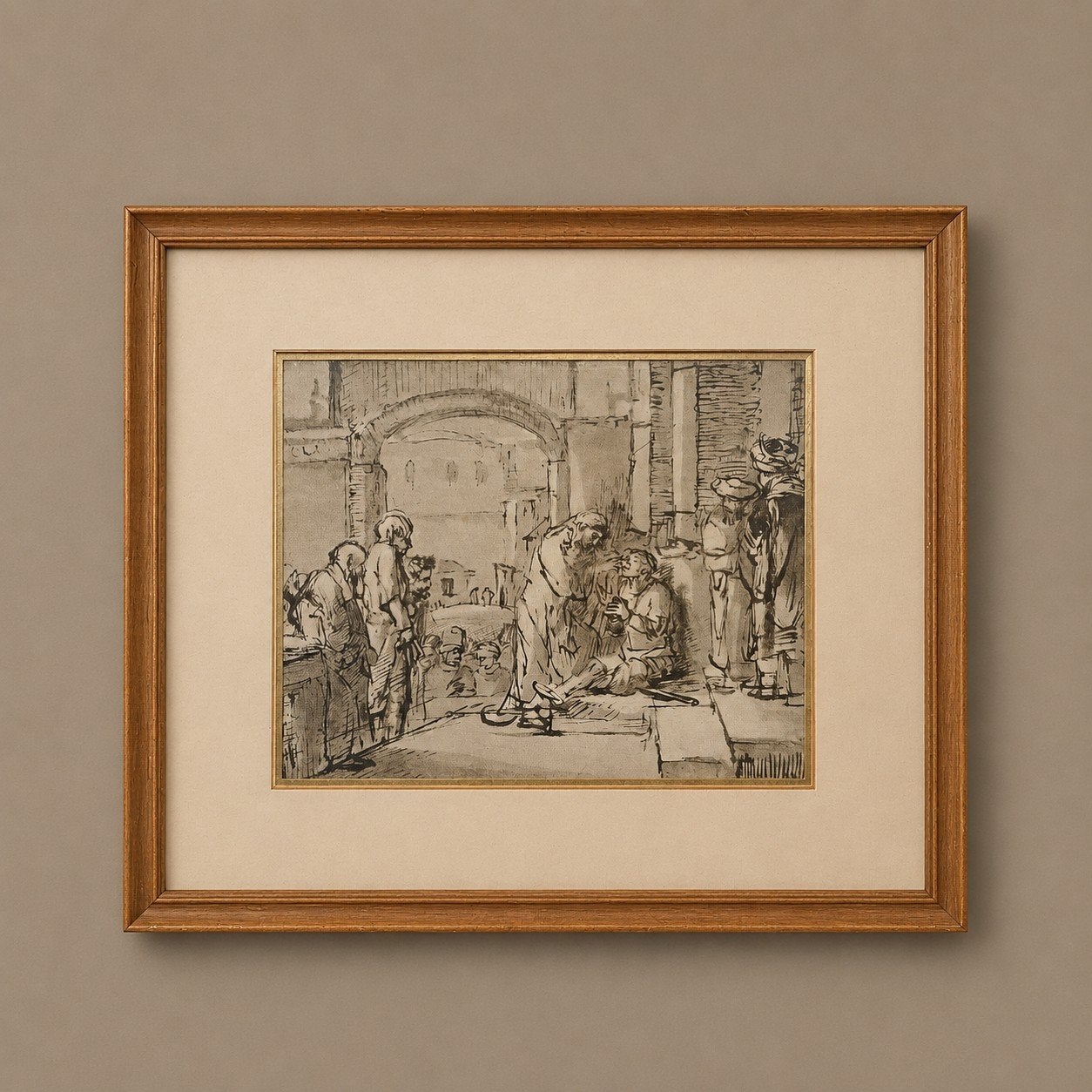 Reproductie van Rembrandt's 'De genezing van de blinde', Ophalen of Verzenden