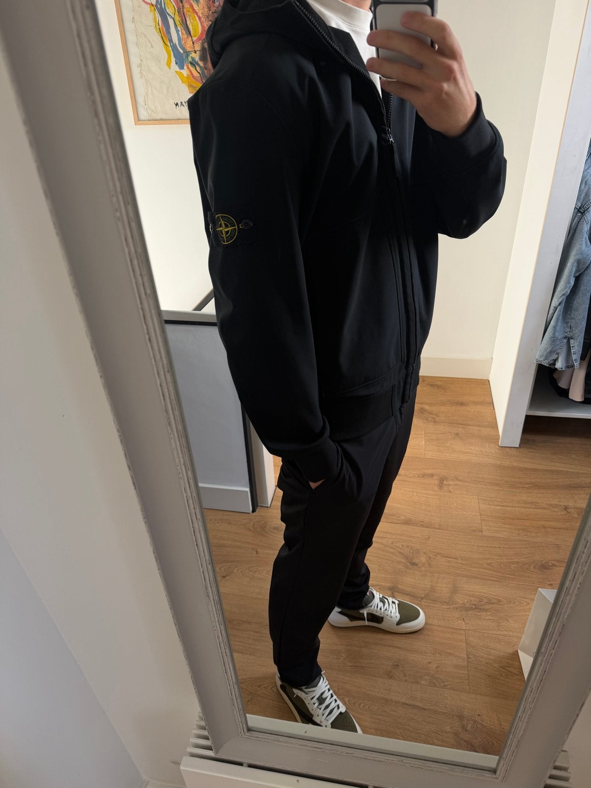 Stone Island Soft Shell-R Jas Zwart - Maat XXXL, Verzenden, Zo goed als nieuw, Overige maten, Zwart