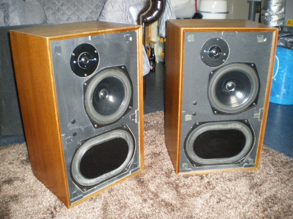 set ouwe kef boxen ., Stereo speakers, Gebruikt, 60 tot 120 watt, Basreflex