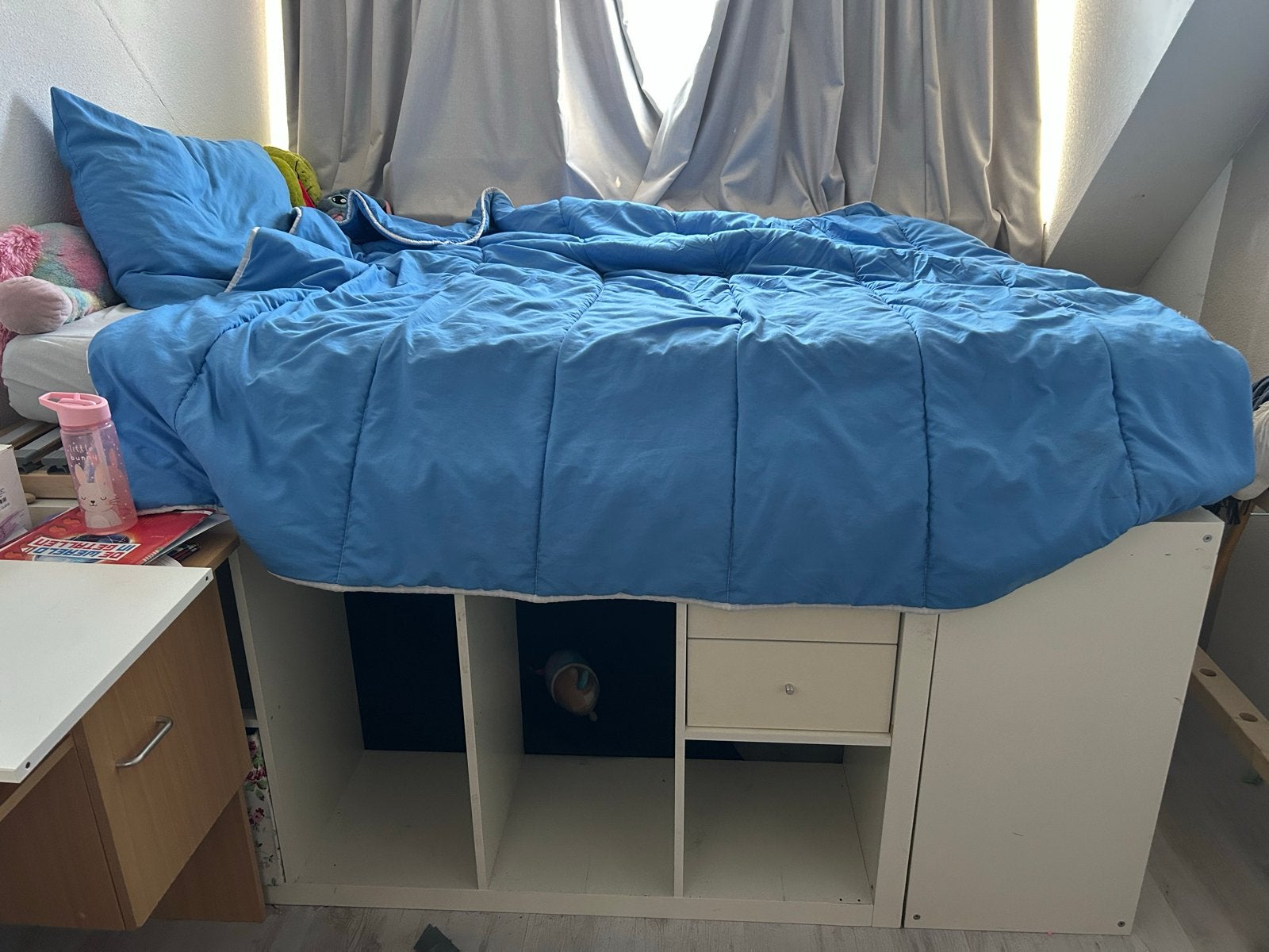 Tweepersoonsbed met opbergruimte - Wit, Gebruikt, Wit, Tweepersoons, 200 cm