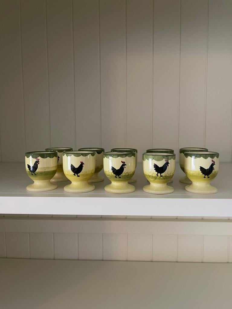 Set van 10 eierdopjes van kip en haan, Huis en Inrichting, Keuken | Servies, Ophalen, Keramiek, Overige typen, Zo goed als nieuw