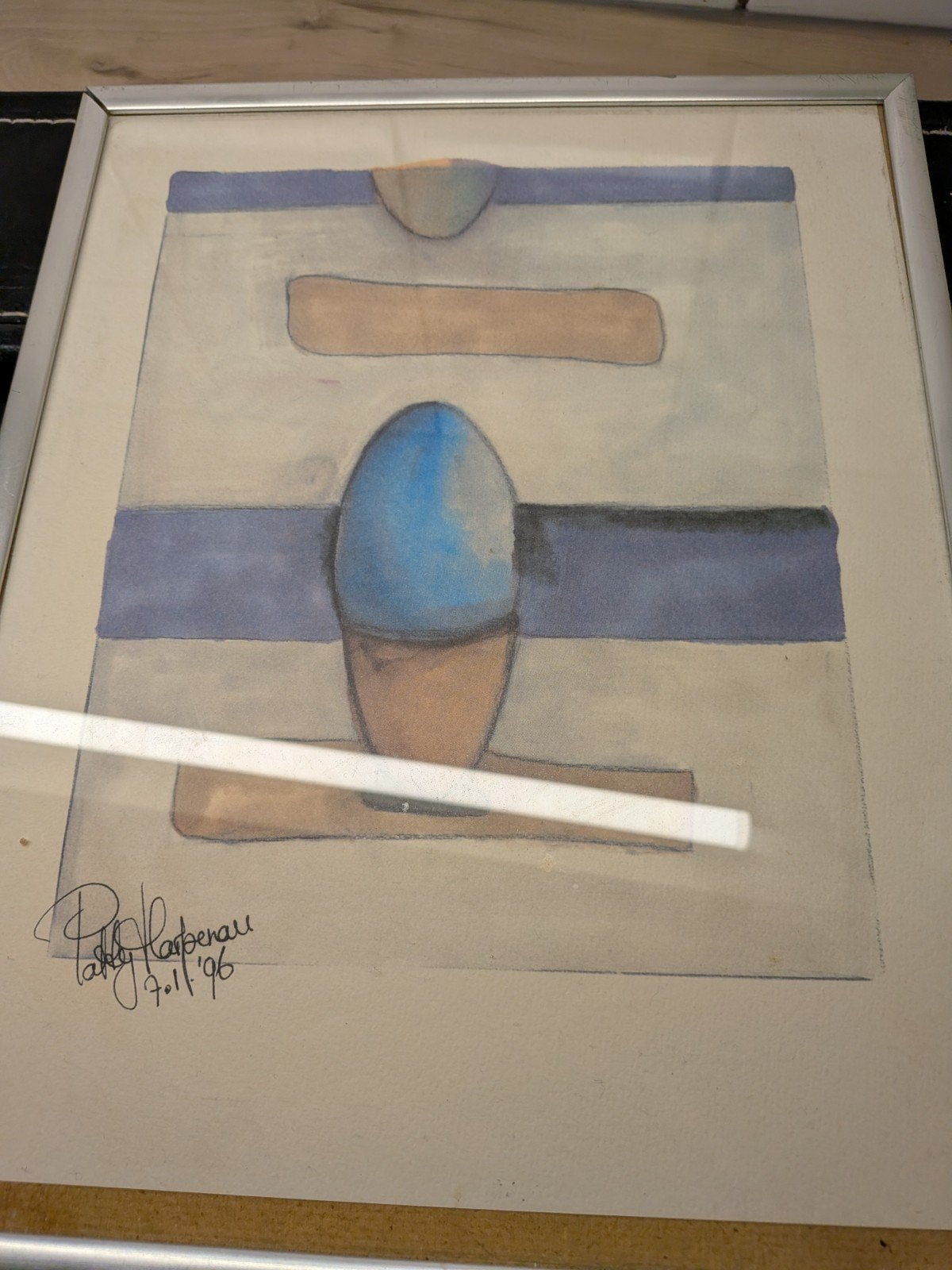 Ingelijste aquarel van Patty Harpenau, gedateerd '96, Antiek en Kunst, Ophalen of Verzenden