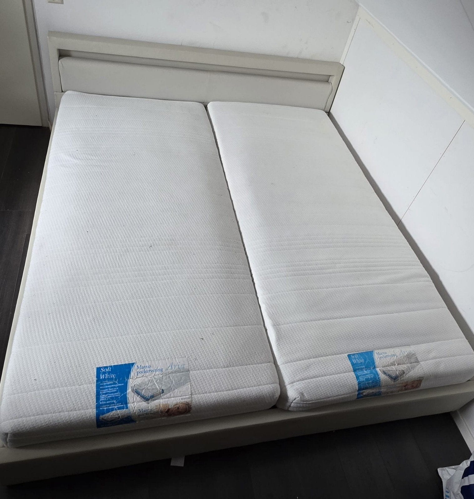 Bed 180x200 met matrassen, Ophalen, Gebruikt, Tweepersoons, Matras