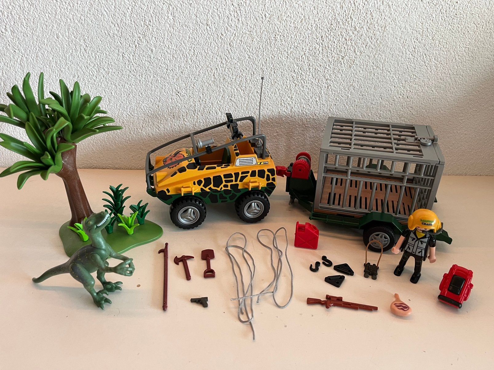 Playmobil Dino amfibievoertuig met Deinonychus 4175, Ophalen of Verzenden, Zo goed als nieuw, Complete set