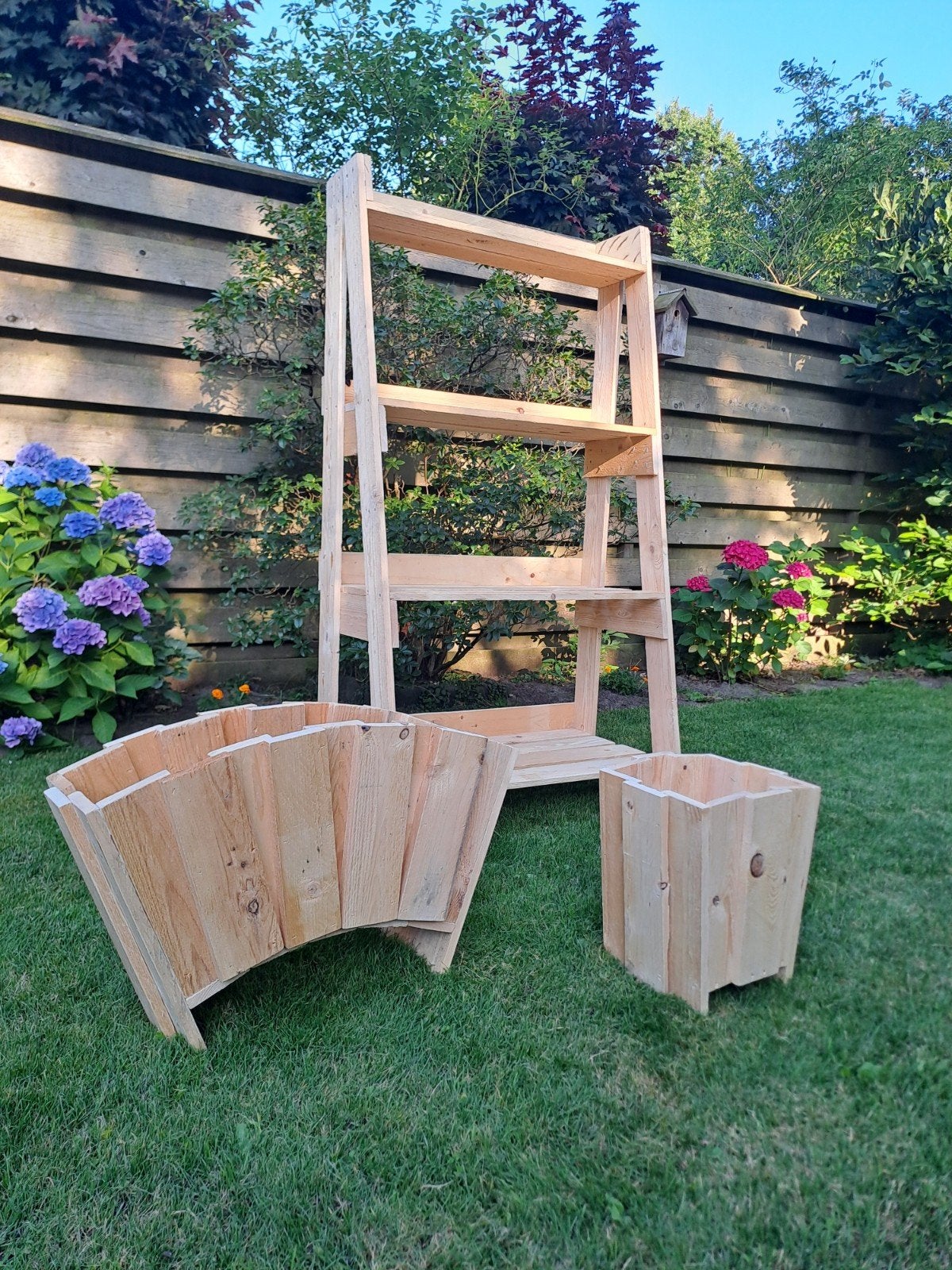 Handgemaakte houten plantenbakken en plantenstandaards, Ophalen, 100 cm of meer, Nieuw, Overige vormen