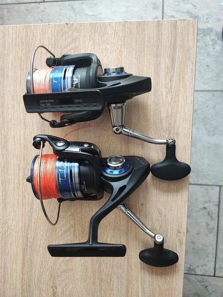 Fin-Nor Tidal T555 met Whiplash vislijn, Watersport en Boten, Ophalen of Verzenden, Gebruikt, Molen