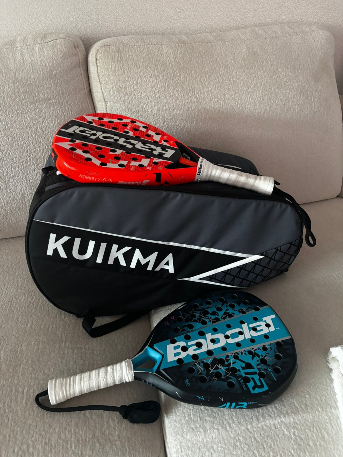 Babolat Air Vertuo, Babolat Veron JL 3.0 en Kuikma padeltas, Ophalen of Verzenden, Zo goed als nieuw, Padelracket