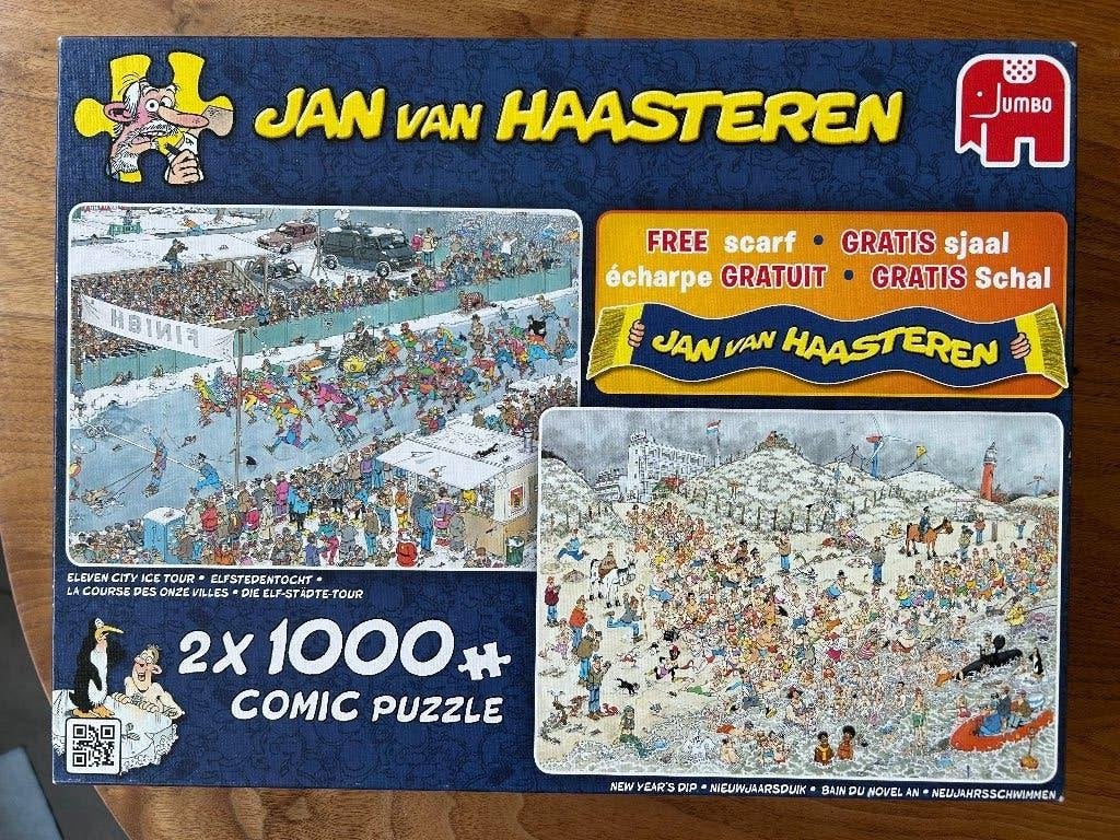 Jan v Haasteren - nieuwjaarsduik en Elfstedentocht, Hobby en Vrije tijd, Denksport en Puzzels, Ophalen, 500 t/m 1500 stukjes, Zo goed als nieuw