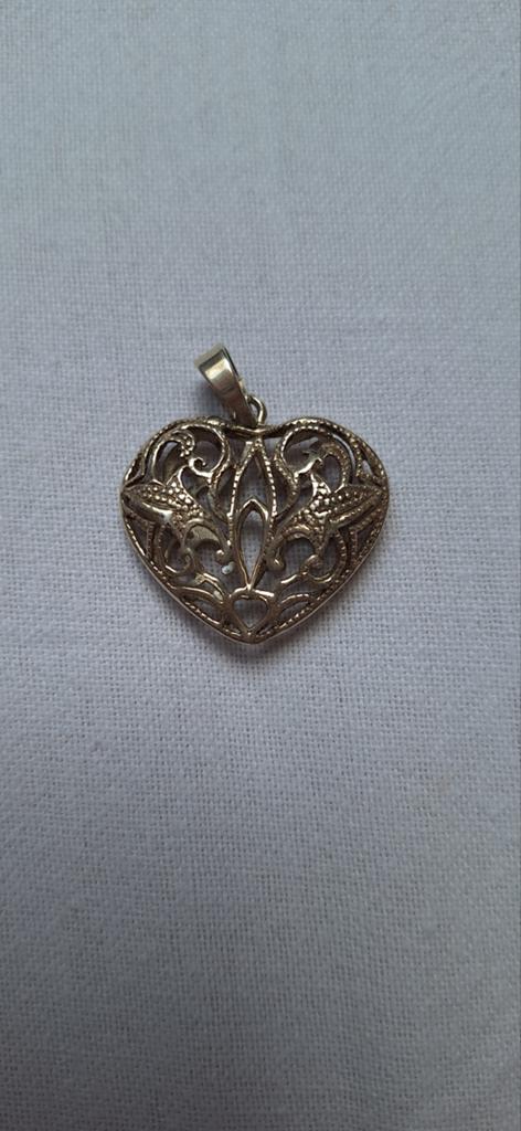 Filigraan hart hanger, Verzenden, Zo goed als nieuw, Hart, Zilver