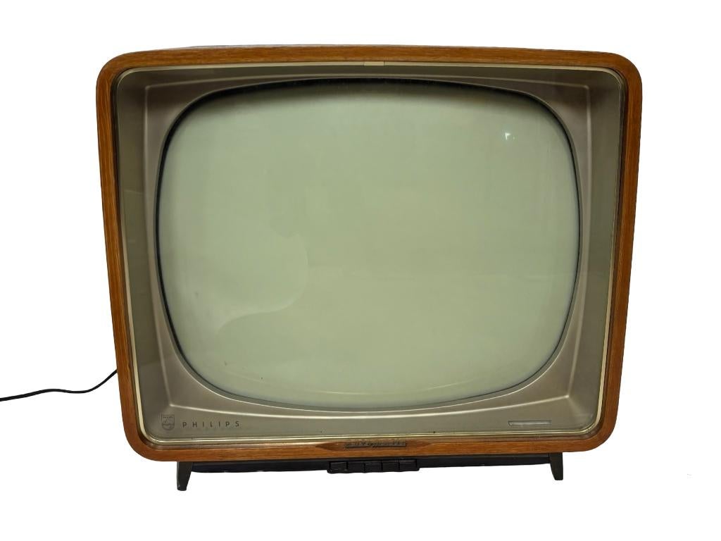 Vintage Philips tv teakhout jaren 60, Audio, Tv en Foto, Vintage Televisies, Ophalen, Philips, Gebruikt, Philips