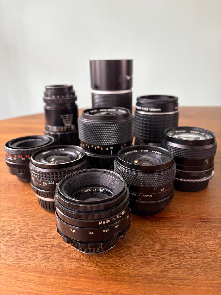 Diverse analoge lenzen; Leitz, Helios, Carl Zeiss, Pentax ea, Audio, Tv en Foto, Fotografie | Lenzen en Objectieven, Ophalen of Verzenden
