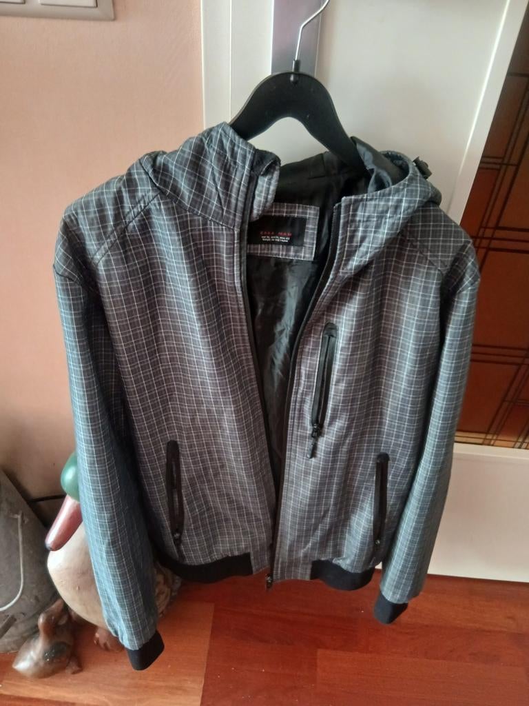 Heren zomerjas met capuchon - Zara Man, Kleding | Heren, Jassen | Zomer, Ophalen, Maat 48/50 (M), Zara Man, Grijs