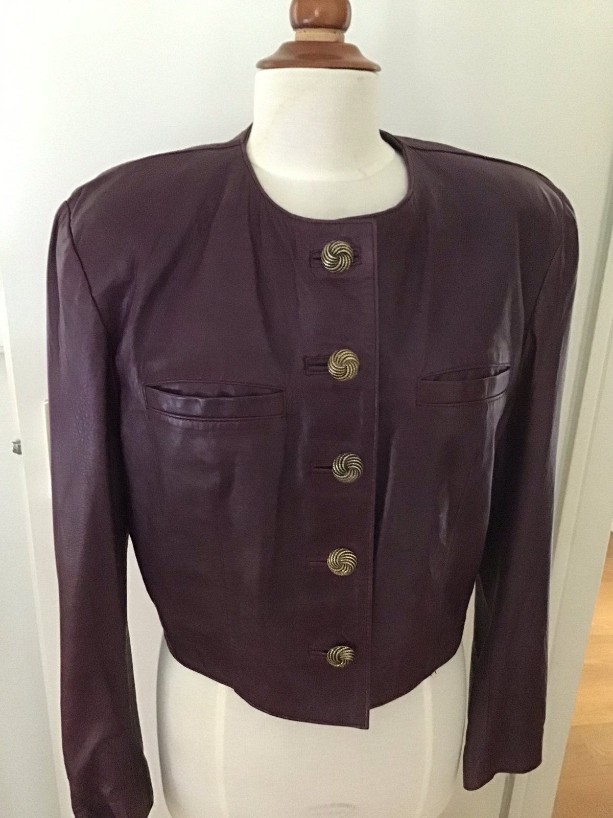 Leder jasje, Kleding | Dames, Ophalen of Verzenden, Zo goed als nieuw, Maat 38/40 (M), Paars