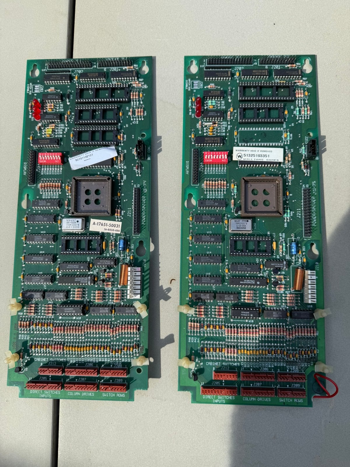 2x Bally Williams CPU bord defect, Verzamelen, Automaten | Flipperkasten, Ophalen of Verzenden, Zo goed als nieuw, Onderdeel of Defecte kast