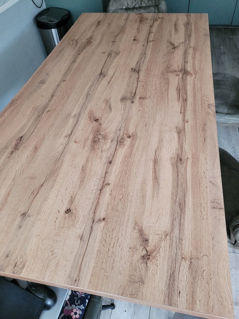 Eettafel met 4 stoelen, Ophalen, Gebruikt, 200 cm of meer, 50 tot 100 cm