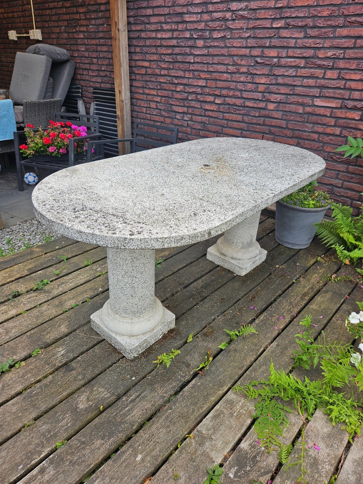 Granieten tuintafel - Ovaal - 174x84 cm, Ophalen, Ovaal