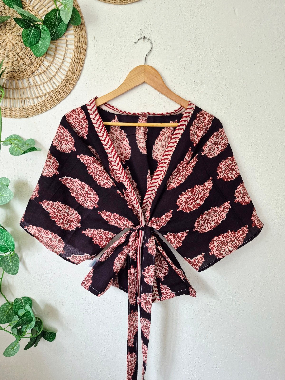 Handgemaakte fairtrade India blockprint kimono allsize, Kleding | Dames, MINT UPCYCLING, Ophalen of Verzenden, Nieuw, Maat 46/48 (XL) of groter