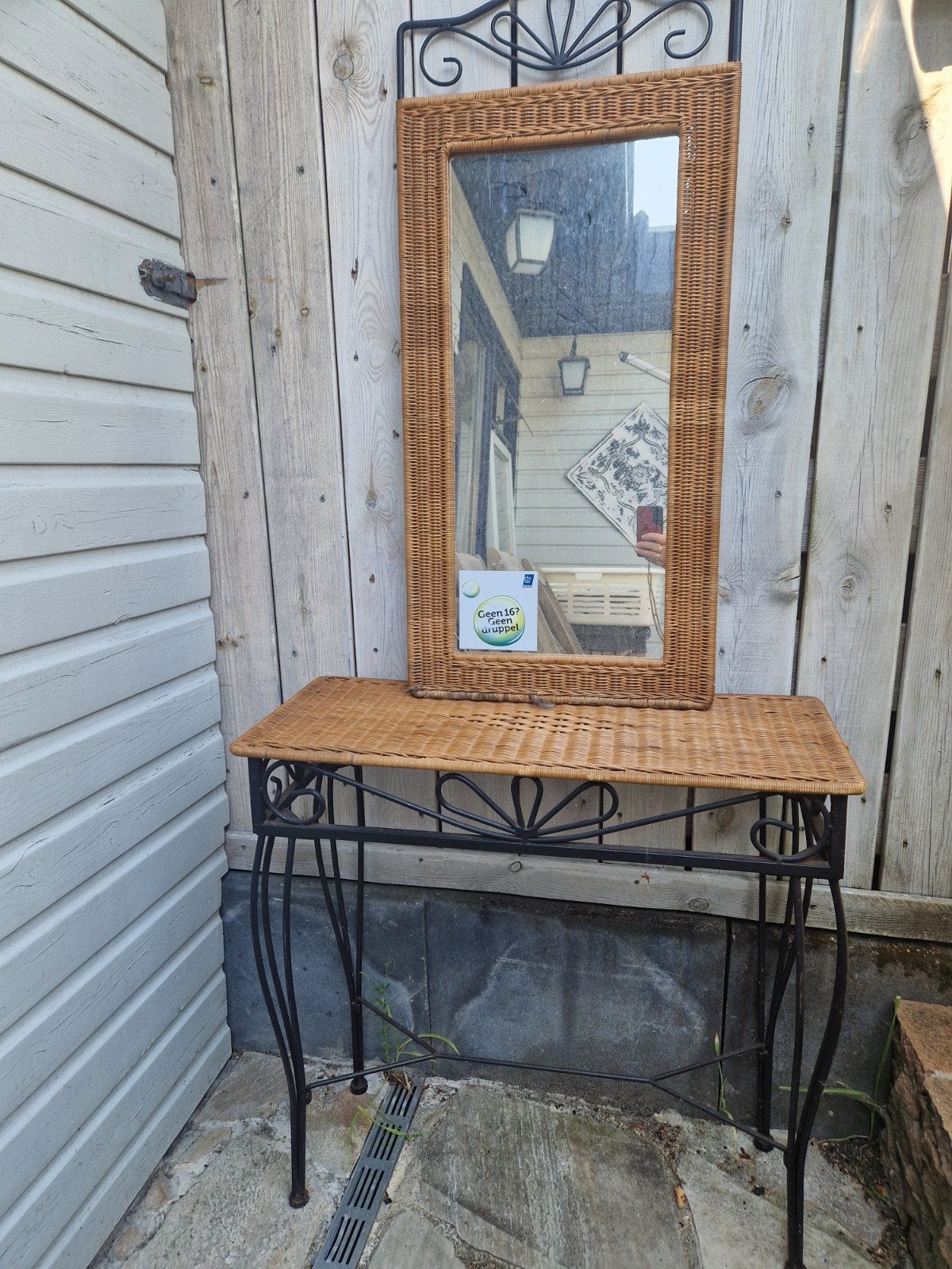 hallo tafel spiegel rieten manou, Ophalen, 50 tot 100 cm, Minder dan 100 cm
