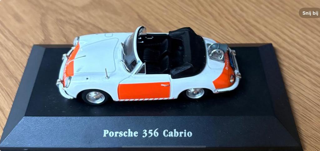 Porsche 356 Cabrio Rijkspolitie schaalmodel 1:43, Ophalen of Verzenden, Zo goed als nieuw, Auto, Overige merken