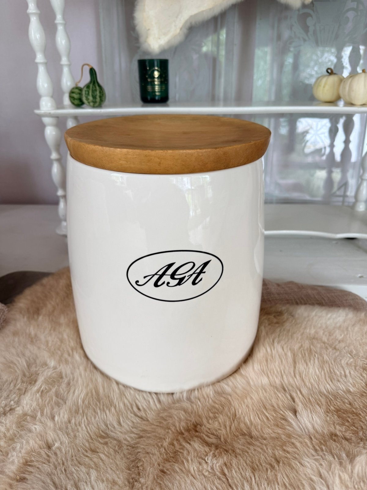 AGA cookware Breadcrock met houten deksel uit Engeland, Ophalen, Keramiek, Overige stijlen, Schaal of Schalen