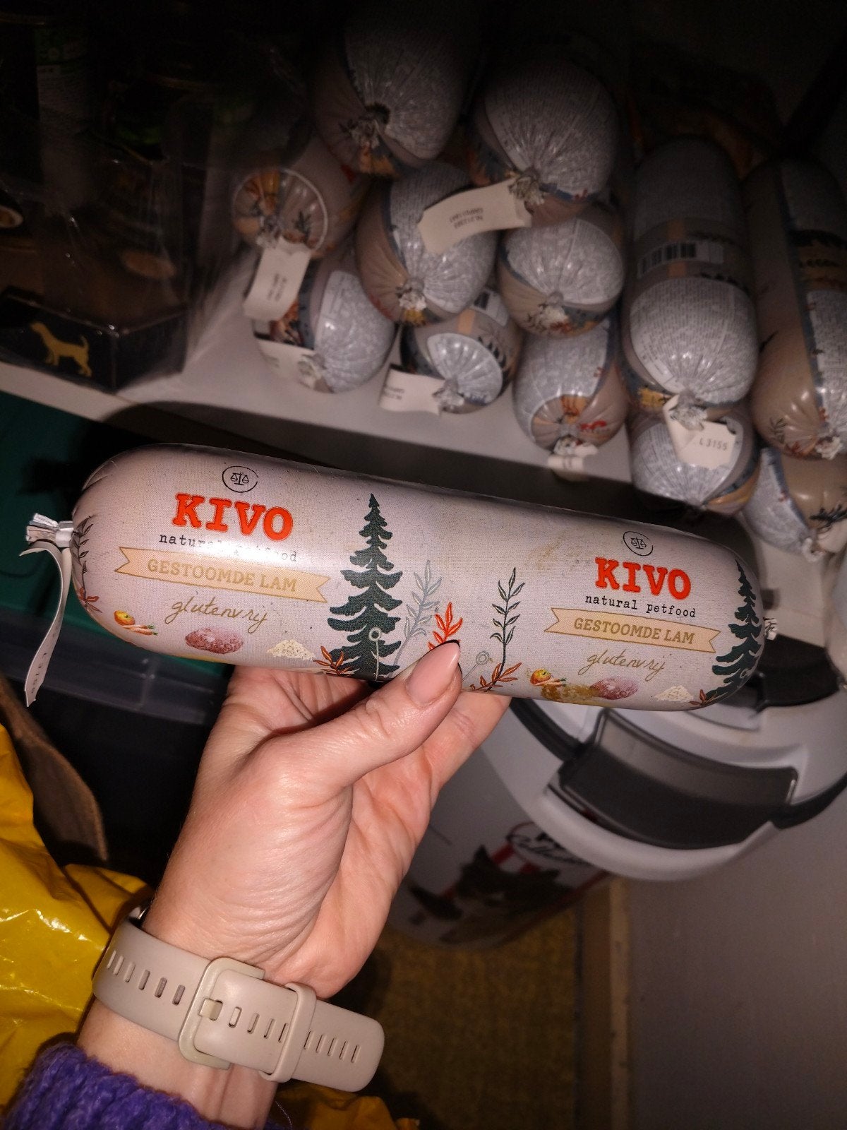 kivo worsten lam, Ophalen, Hond
