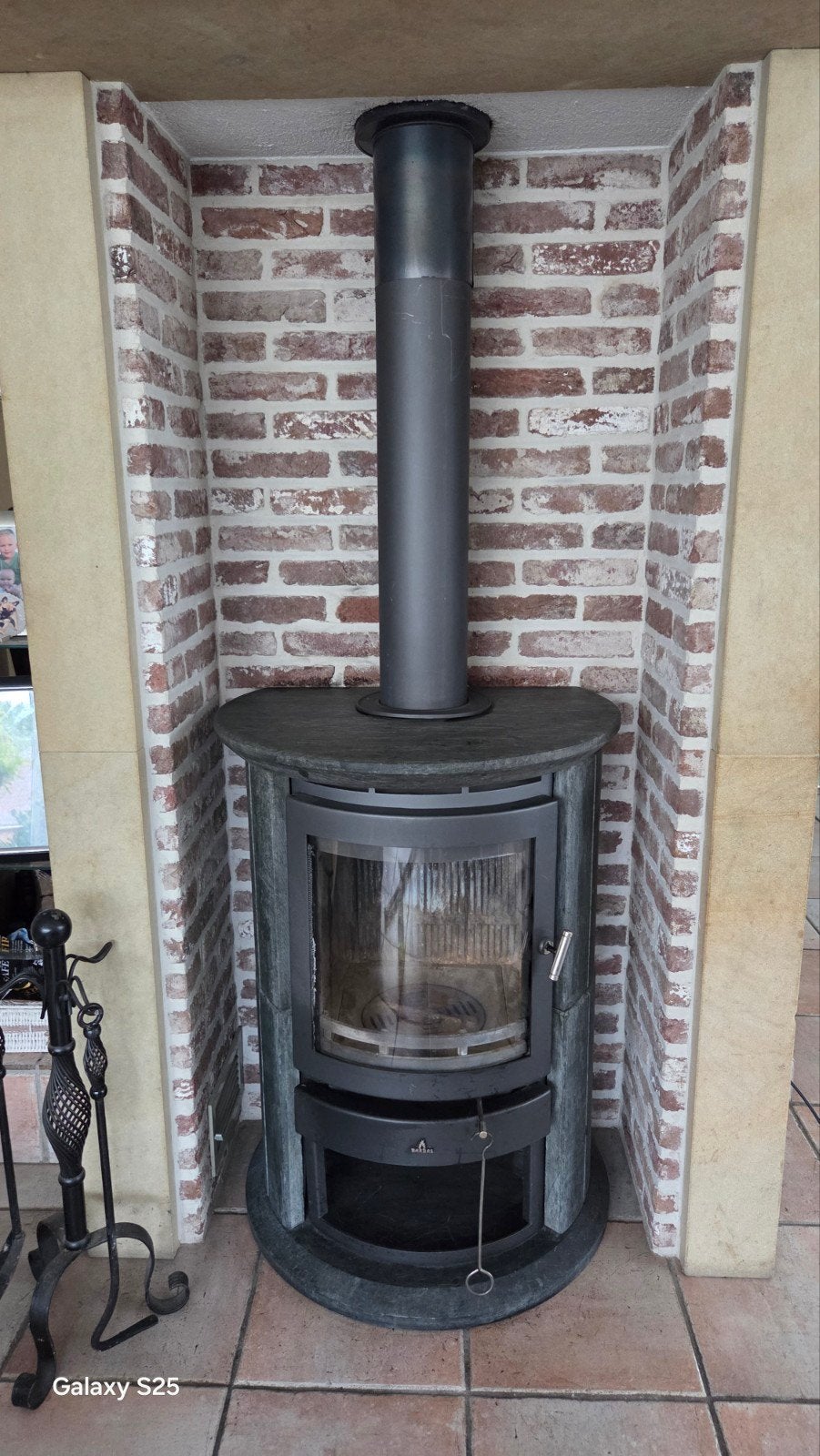 Te Koop zeer Nette Barbas ECO 200 speksteenkachel, Ophalen, Houtkachel, Zo goed als nieuw, Vrijstaand