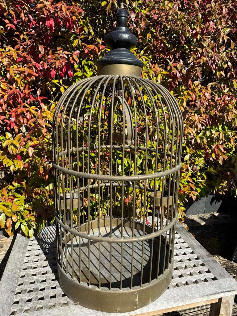Vogelkooi.Voor parkiet/Papagaai.Messing., Ophalen, Gebruikt, Metaal, Vogelkooi