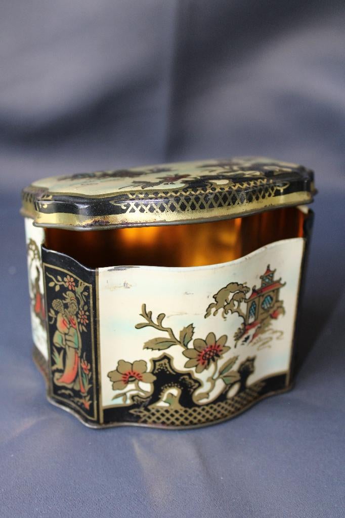 Antiek Chinoiserie Theeblik Art Nouveau Stijl, Ophalen of Verzenden