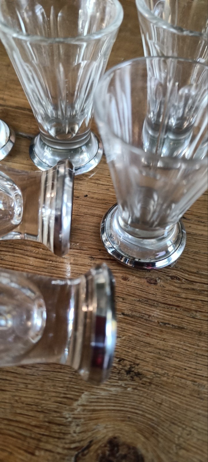 shot glaasjes met zilveren onderrand, Ophalen of Verzenden