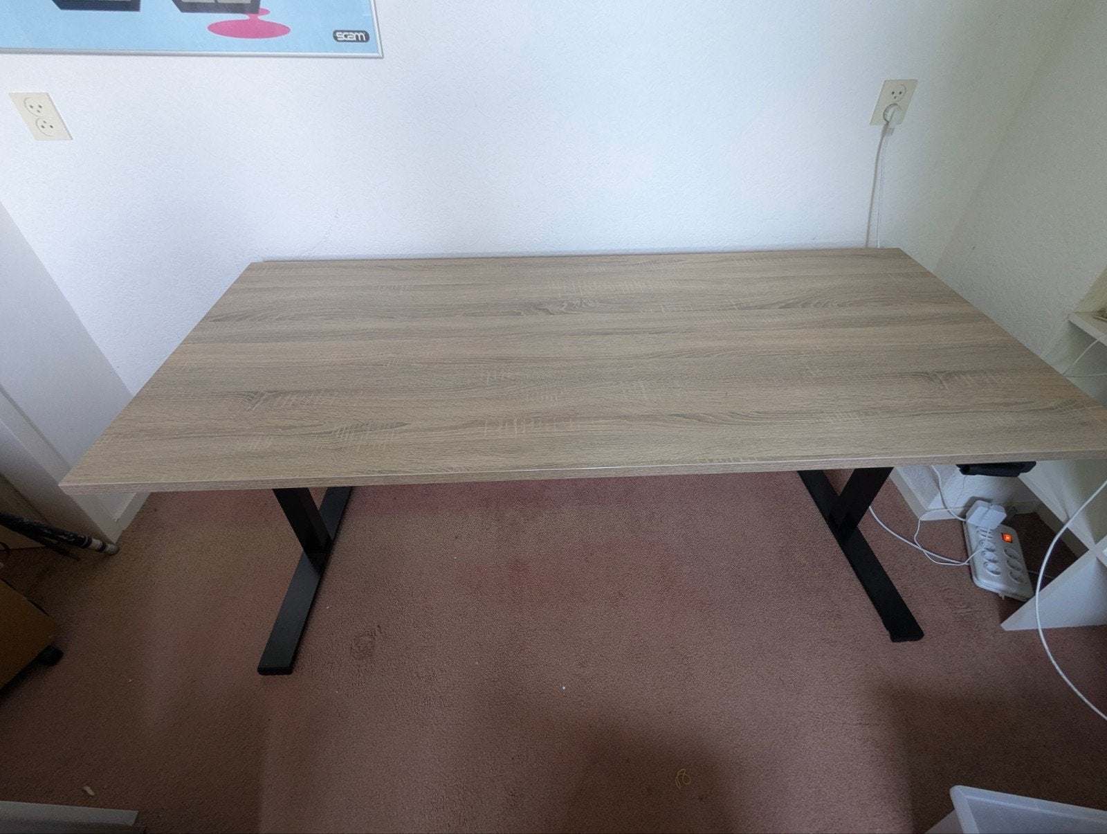 Zit-sta bureau - Verstelbaar bureau 180 x 80 cm eiken, Ophalen, Zit-sta bureau, Hout, 180 cm