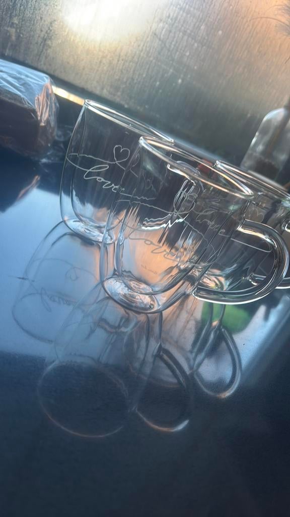 3 theeglazen riviera maison, Glas of Glazen, Ophalen of Verzenden, Overige stijlen, Glas