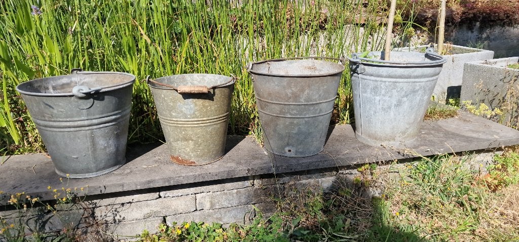 4 Zinken brocante emmers voor €17,50  ( per stuk €5,00), Antiek en Kunst, Curiosa en Brocante, Ophalen of Verzenden