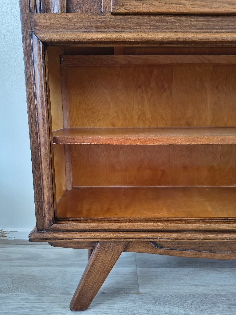 Vintage dressoir of boekenkastje | mid-century stijl, Met plank(en), Zo goed als nieuw, Onbekend, 25 tot 50 cm