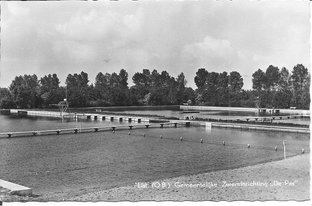 Elst (Gld) Gemeentelijke Zweminrichting 'De Pas', Ophalen of Verzenden, 1940 tot 1960, Ongelopen, Gelderland