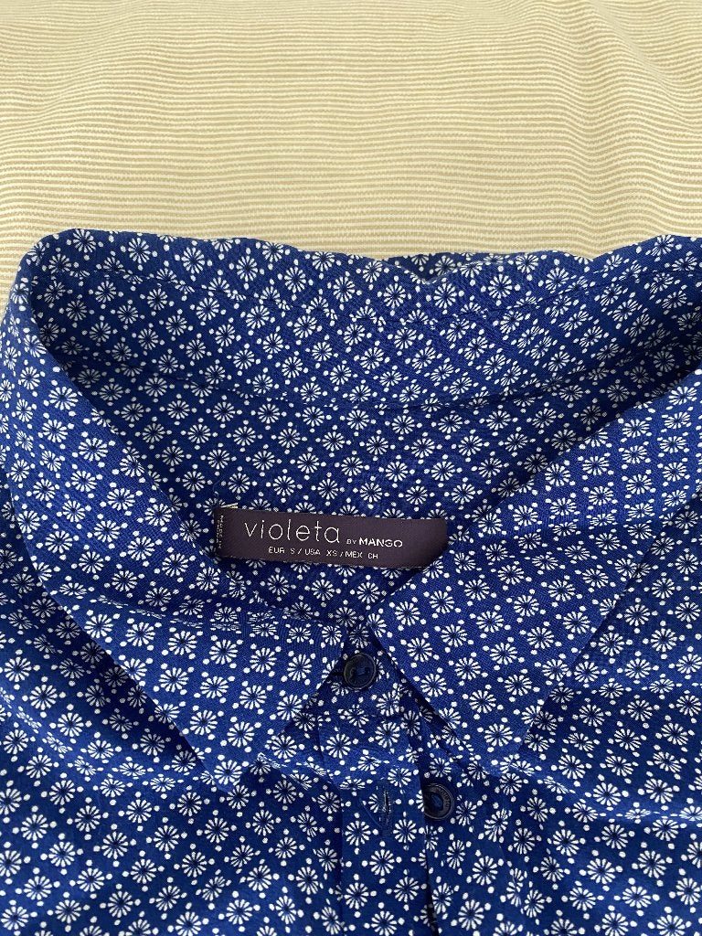 Kastopruiming mooie MANGO blouse Violetta in maat S, Maat 38/40 (M), Mango, Blauw, Ophalen of Verzenden