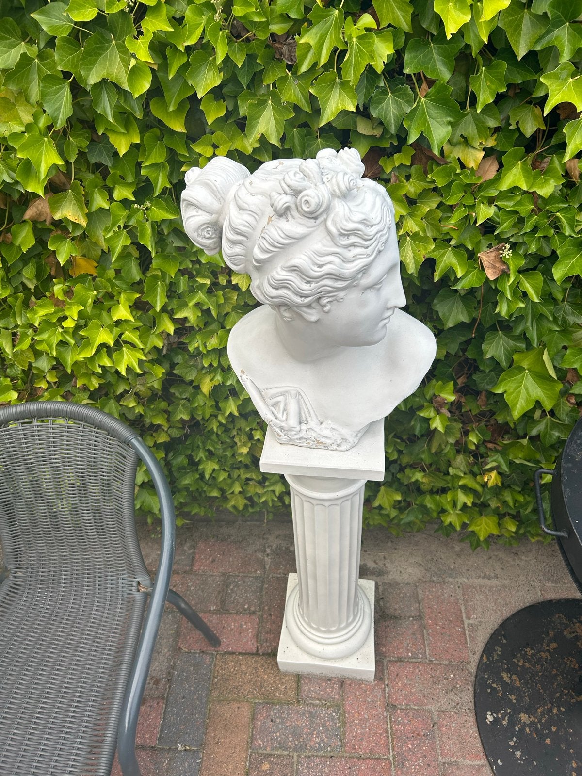 Klassieke buste op sokkel - Wit, Buste, 50 - 100 cm, Ophalen of Verzenden, Op sokkel
