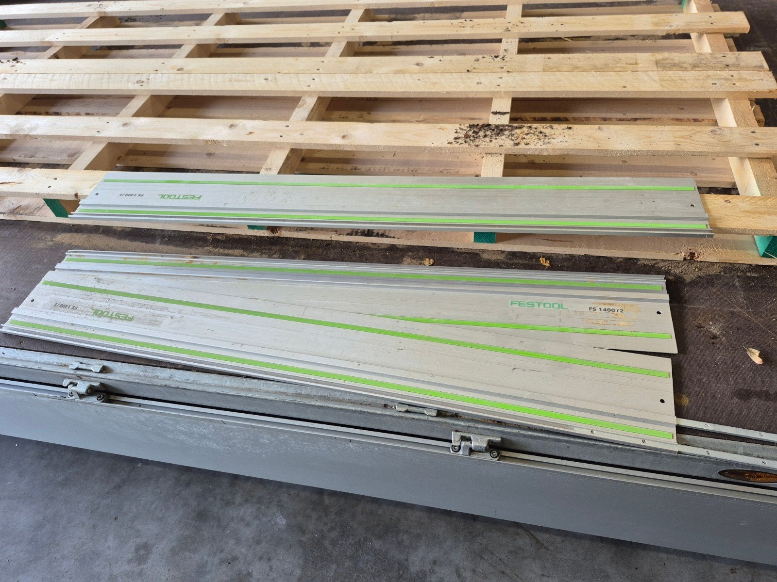 Festool geleiders 3x 1400mm, waarvan 1 verlengbaar