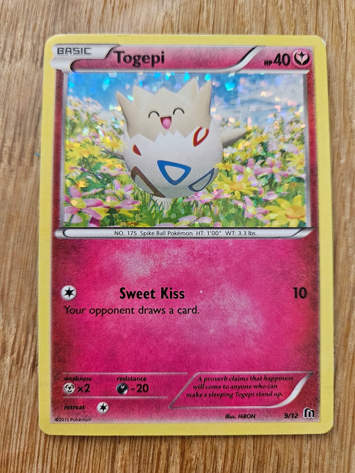 Togepi Holo 2015 McDonald's 9/12 Pokémon kaart, Verzenden, Zo goed als nieuw
